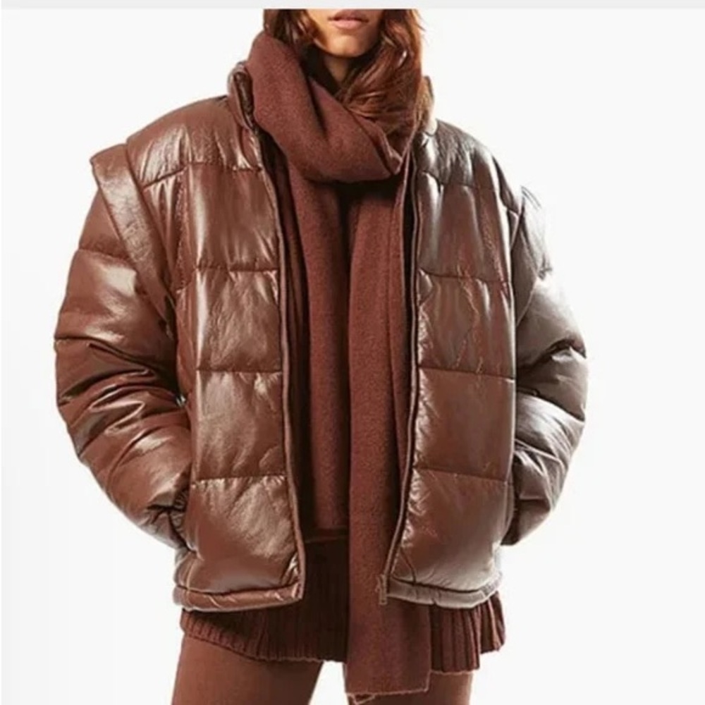 WeWoreWhat || Brown Puffer Jacket
